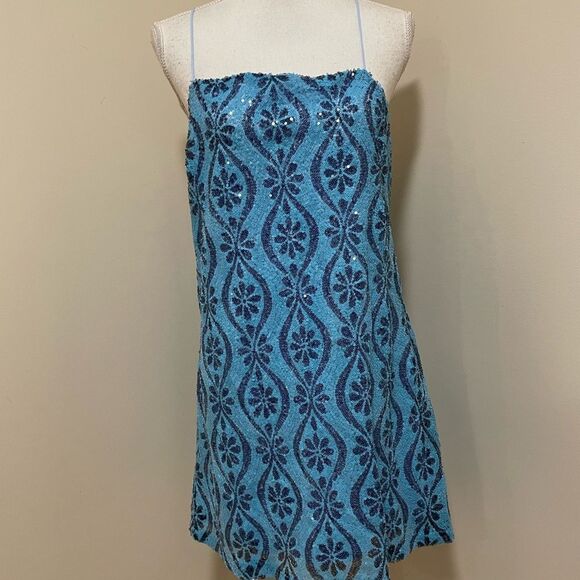 New Free People retro Babe Sparkle Mini Dress in Adonis
Combo size L - Picture 7 of 10